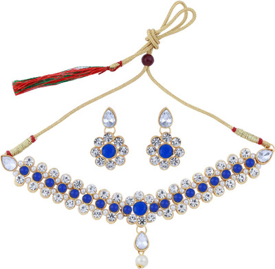 NM CREATION Alloy Blue, White Jewellery Set(Pack of 1)
