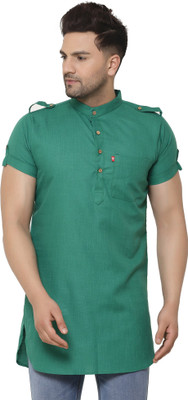 BEN COOPER Men Solid Straight Kurta(Green)