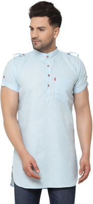 BEN COOPER Men Solid Straight Kurta(Light Blue)