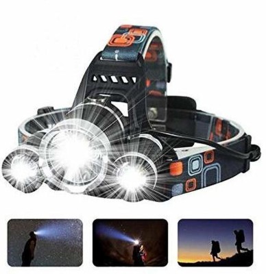 CARTSPACE LED Head Lamp Flash Light Torch for Camping Trekking Hiking Running Headlamp Torch(Black, 10 cm, Rechargeable)
