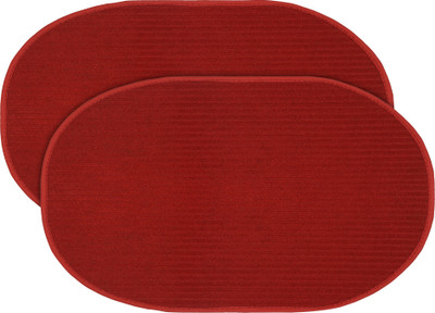 KUBER INDUSTRIES Microfiber Door Mat(Red, Free, Pack of 2)