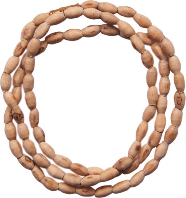 Takshila Gems Natural Pure Tulsi Necklace 2.5 mm Beads, Tulsi Mala Handmade, Natural Basil Wood Necklace Wood Necklace