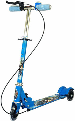 Nyalkaran 3-Wheel Kids Scooter with Light-Up Wheels Adjustable Height Foldable Toddler Scooter for Boys and Girls(Blue)
