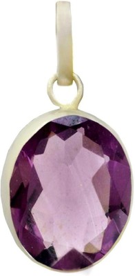 Takshila Gems Natural =Pendant in Silver 7.25 Ratti / 6.52 Carat Lab Certified Amethyst Stone, Silver Pendant