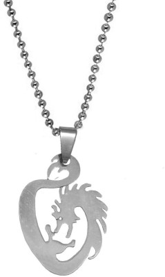 Sullery Stylish Dragon Silver Stainless Steel Necklace Chain For Men And Women Sterling Silver Stainless Steel Pendant