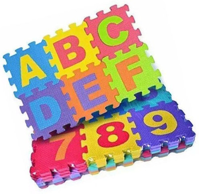 TECHSCOPE 36 Pieces Puzzle Foam Mat Kids Interlocking Learning Alphabet Number Kids(1 Pieces)