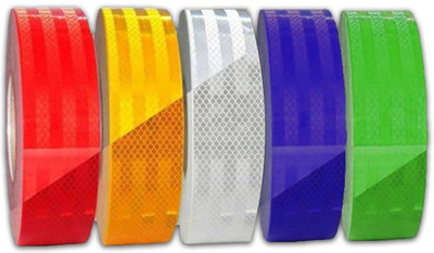 Shopastiq High Intensity Reflective Multi Colour Tpe 24ammX1Meter RBWYG Reflective Tape (Pack of 5) 50.8 mm x 1 m Multicolor Reflective Tape (Pack of 5) 50.8 mm x 1 m MLTY Reflective Tape(Pack of 5)