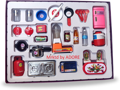 Adore Nano kitchen set for kids role play kitchen set pretend play toy kitchen toy 28 pcs kitchen set for girls and boys GIFT PACK TOY