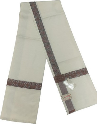 KASHMIR HANDLOOM Cashmere Self Design Men Shawl(White)