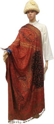 KASHMIR HANDLOOM Cashmere Paisley Women Shawl(Red)