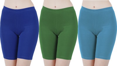 Buy That Trendz Solid Women Blue, Green, Blue Cycling Shorts