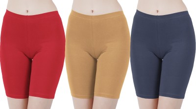 Buy That Trendz Solid Women Red, Brown, Blue Cycling Shorts