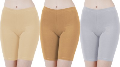 Buy That Trendz Solid Women Beige, Brown, Grey Cycling Shorts