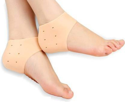 MISHREE Soft Silicon Gel Half Toe Sleeve Forefoot Pads for Pain Relief Heel Front Socks Heel Support(Beige)