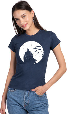 dreamkarts Graphic Print Women Round Neck Dark Blue T-Shirt