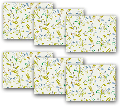 Ambbi Collections Rectangular Pack of 6 Table Placemat(Green, Polyester)