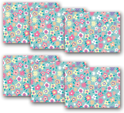 Ambbi Collections Rectangular Pack of 6 Table Placemat(Multicolor, Polyester)