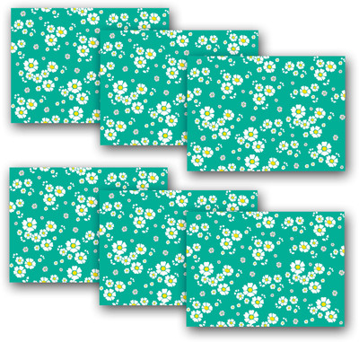 Ambbi Collections Rectangular Pack of 6 Table Placemat(Green, Polyester)