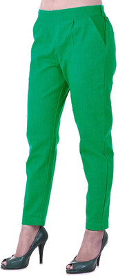City Fashion Regular Fit Women Green Trousers
