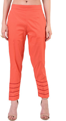 FLOREOS Regular Fit Women Maroon Trousers