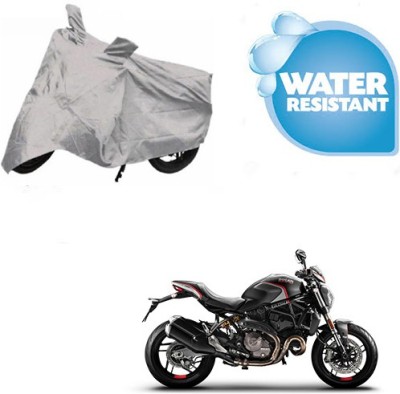 SRENTERPRISES Waterproof Two Wheeler Cover for Ducati(Monster 82, Silver)