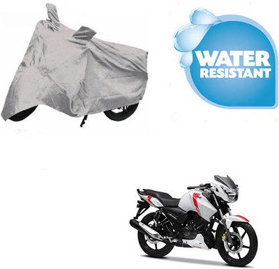 Atulit enterprises Waterproof Two Wheeler Cover for TVS(Apache RTR 160, Silver)