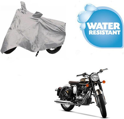 SRENTERPRISES Two Wheeler Cover for Royal Enfield(Classic Chrome, Silver)