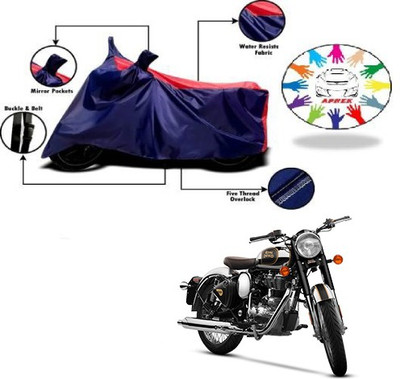 APNEK Waterproof Two Wheeler Cover for Royal Enfield(Classic 500, Blue, Red)