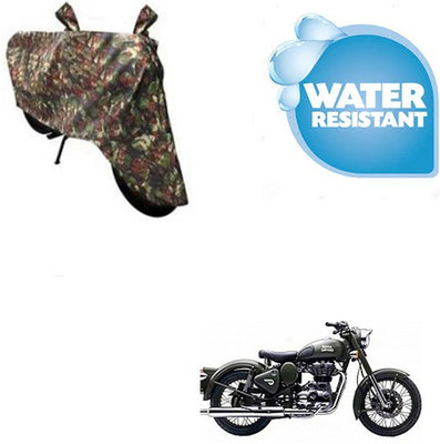SRENTERPRISES Two Wheeler Cover for Royal Enfield(Battle Green, Multicolor)