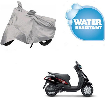 SRENTERPRISES Two Wheeler Cover for Suzuki(Swish, Silver)