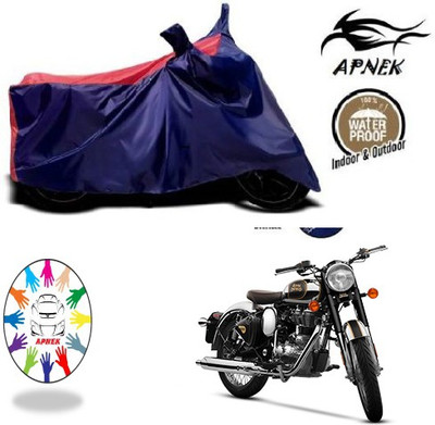 APNEK Waterproof Two Wheeler Cover for Royal Enfield(Classic 500, Blue, Red)