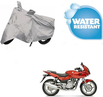 Atulit enterprises Waterproof Two Wheeler Cover for Bajaj(Pulsar 220 DTS-i, Silver)