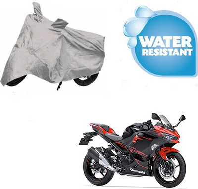 SRENTERPRISES Two Wheeler Cover for Kawasaki(Ninja 250, Silver)