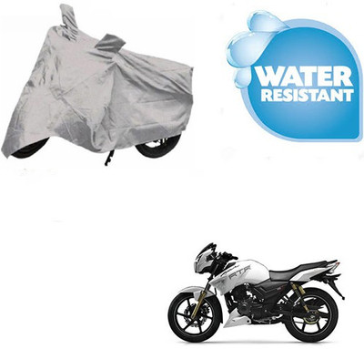 Atulit enterprises Waterproof Two Wheeler Cover for TVS(Apache RTR 180, Silver)