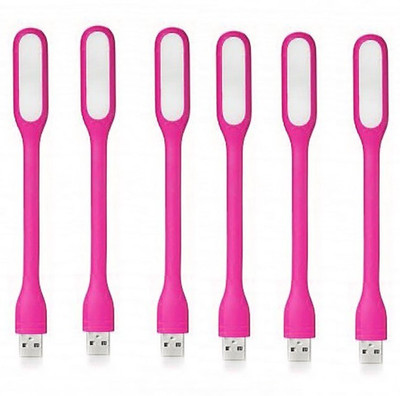 RPMSD Pack of 6 Flexible mini USB LED light Pack of 6 USB LED Lamp 5V 1.2W Portable Flexible Light with USB For Power bank Computer Led Light(Pink)