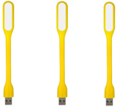 RPMSD Pack of 3 Flexible mini USB LED light Pack of 3 USB LED Lamp 5V 1.2W Portable Flexible Light with USB For Power bank Computer Led Light(Yellow)