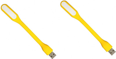 RPMSD Pack of 2 Flexible mini USB LED light Pack of 2 USB LED Lamp 5V 1.2W Portable Flexible Light with USB For Power bank Computer Led Light(Yellow)
