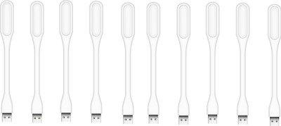 RPMSD Pack of 10 Flexible mini USB LED light Pack of 10 USB LED Lamp 5V 1.2W Portable Flexible Light with USB For Power bank Computer Led Light(White)