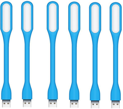 RPMSD Pack of 6 Flexible mini USB LED light Pack of 6 USB LED Lamp 5V 1.2W Portable Flexible Light with USB For Power bank Computer Led Light(Blue)
