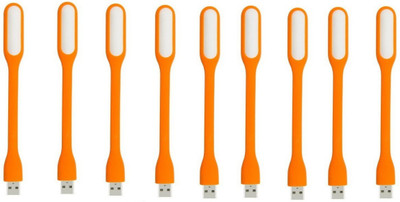 RPMSD Pack of 9 Flexible mini USB LED light Pack of 9 USB LED Lamp 5V 1.2W Portable Flexible Light with USB For Power bank Computer Led Light(Orange)