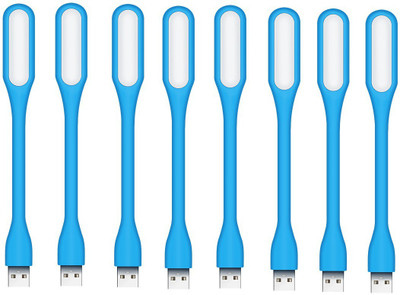 RPMSD Pack of 8 Flexible mini USB LED light Pack of 8 USB LED Lamp 5V 1.2W Portable Flexible Light with USB For Power bank Computer Led Light(Blue)