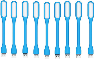 RPMSD Pack of 9 Flexible mini USB LED light Pack of 9 USB LED Lamp 5V 1.2W Portable Flexible Light with USB For Power bank Computer Led Light(Blue)