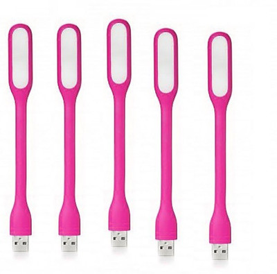 RPMSD Pack of 5 Flexible mini USB LED light Pack of 5 USB LED Lamp 5V 1.2W Portable Flexible Light with USB For Power bank Computer Led Light(Pink)