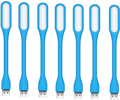 RPMSD Pack of 7 Flexible mini USB LED light Pack of 7 USB LED Lamp 5V 1.2W Portable Flexible Light with USB For Power bank Computer Led Light(Blue)
