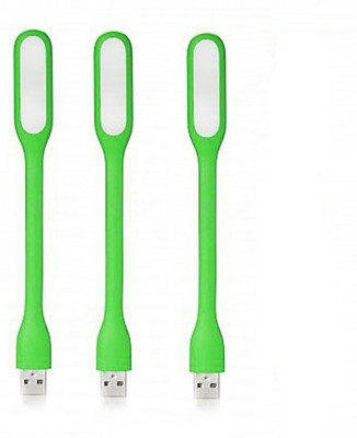 RPMSD Pack of 3 Flexible mini USB LED light Pack of 3 USB LED Lamp 5V 1.2W Portable Flexible Light with USB For Power bank Computer Led Light(Green)