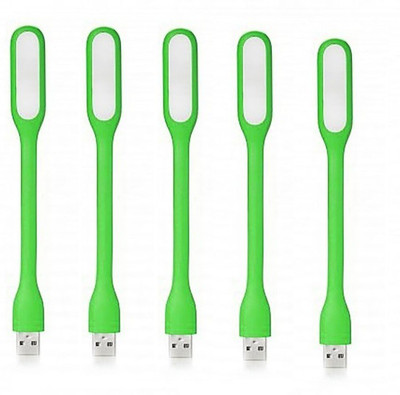 RPMSD Pack of 5 Flexible mini USB LED light Pack of 5 USB LED Lamp 5V 1.2W Portable Flexible Light with USB For Power bank Computer Led Light(Green)