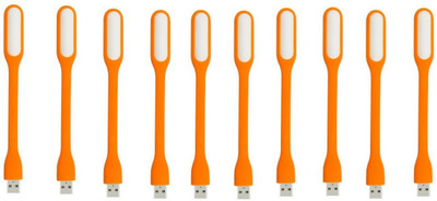 RPMSD Pack of 10 Flexible mini USB LED light Pack of 10 USB LED Lamp 5V 1.2W Portable Flexible Light with USB For Power bank Computer Led Light(Orange)