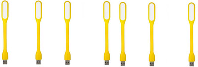 RPMSD Pack of 7 Flexible mini USB LED light Pack of 7 USB LED Lamp 5V 1.2W Portable Flexible Light with USB For Power bank Computer Led Light(Yellow)