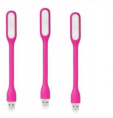 RPMSD Pack of 3 Flexible mini USB LED light Pack of 3 USB LED Lamp 5V 1.2W Portable Flexible Light with USB For Power bank Computer Led Light(Pink)