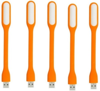 RPMSD Pack of 5 Flexible mini USB LED light Pack of 5 USB LED Lamp 5V 1.2W Portable Flexible Light with USB For Power bank Computer Led Light(Orange)